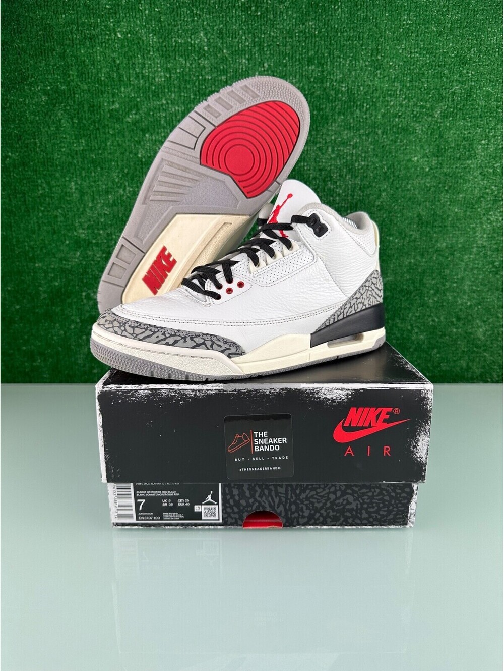 Size 7 - Jordan 3 Retro Mid White Cement Reimagined